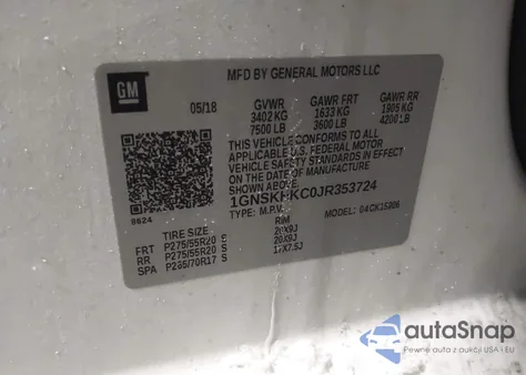 2018 Chevrolet Suburban Lt из США, поврежденный, VIN 1GNSKHKC0JR353724